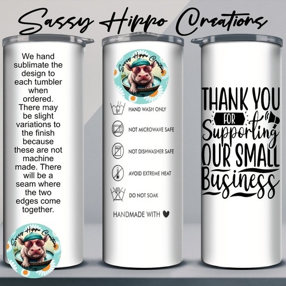 Skinny Tumbler Cats Kittens Cat Lady Life 20oz Stainless-Steel Hand Sublimated - Picture 2 of 5